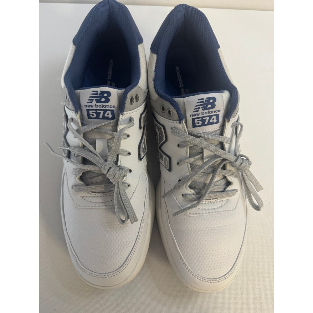 New Balance 574 Greens Golf Shoes Size 11 White Blue Grey NBG574GWB